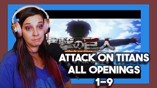 Lauren Reacts All Attack on Titan Openings 19 Way more varied than I thought [upl. by Aekerly]