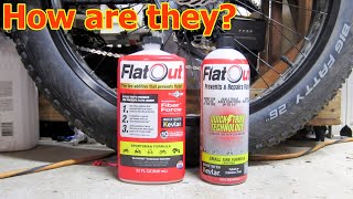 Flatout QUICKSTRIKE VS Flatout bike tire sealant [upl. by Wun]