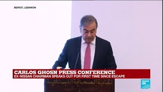 Carlos Ghosn press conference quotThese allegations are untruequot [upl. by Attenyw]