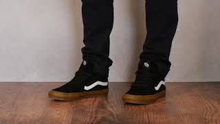 Vans Skate Sk8Hi BlackGum On Feet [upl. by Icyak686]