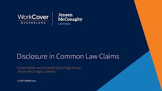 Webinar Disclosure in Common Law Claims [upl. by Kellen996]