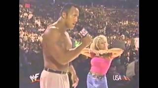 WWF  08301999  Raw  The Rock meets Terri Runnels  Clip [upl. by Aveneg]