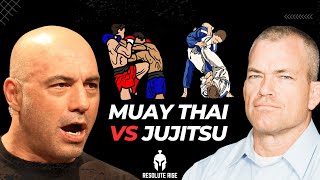 Muay Thai Vs Jiu Jitsu  joe rogan and jocko willink [upl. by Yar767]