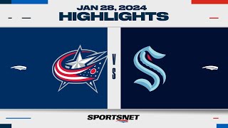 NHL Highlights  Blue Jackets vs Kraken  January 28 2024 [upl. by Onailime]