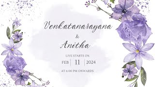 Venkatanarayana weds Anitha Wedding Live [upl. by Lohcin]