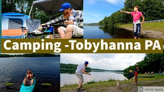 Tent Camping at Tobyhanna State Park Poconos PA 🛶⛺🤠🐕 [upl. by Hepzi]