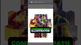 COMPOUND PATH ILLUSTRATOR designtips adobeillustrator shorts graphicdesign [upl. by Violetta]