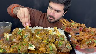 ASMR Eating Spicy Mutton CurrySpicy Chicken Legs Curry with RiceExtra gravy  Real Mukbang [upl. by Pansir]