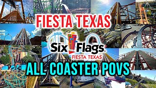 Six Flags Fiesta Texas All Coaster POV Compilation in 4K with Some Flats [upl. by Ahsatsan114]