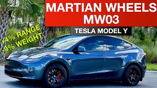 Tesla Model Y  Martian Wheels MW03 Delivers Range and Efficiency Gains [upl. by Anerbas]