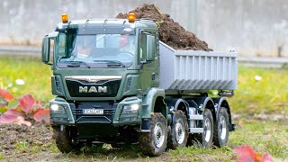 GREAT SCALEART RC TRUCKS MAN 8x8 AROCS 8x8 RC WHEEL LOADER CAT LIEBHERR FAROE RC EXCAVATORS [upl. by Sommer]