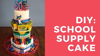 DIY How to Make a School Supply Cake  PTA Prize for Teachers [upl. by Atteroc239]