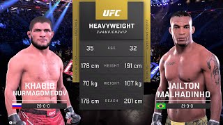 Khabib Nurmagomedov vs Jailton Almeida Full Fight  UFC 5 Fight Night [upl. by Nnaeitak]