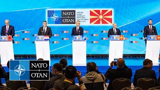 NATO Secretary General with Allied leaders from the Western Balkans 🇲🇰🇦🇱🇭🇷🇲🇪 22 NOV 2023 [upl. by Aihtela138]