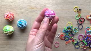 How to Make a Rainbow Loom Bands Bouncy Ball With Captions [upl. by Francyne]