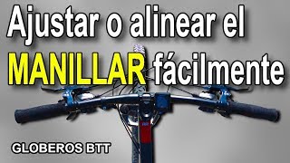 Como enderezar o alinear el manillar y dirección en la bicicleta  Globeros BTT [upl. by Gunn]