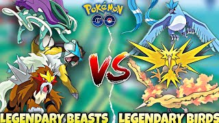 Legendary Beasts vs Legendary Birds  Zapdos vs Raikou  Entei vs Moltres  Articuno vs Suicune [upl. by Fernas273]