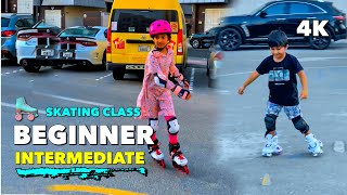 Beginner and intermediate  Rollerblades  Skating Class 4K [upl. by Astred]