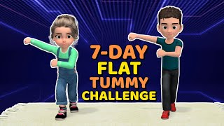 7DAY FLAT TUMMY CHALLENGE CORE EXERCISES FOR KIDS [upl. by Durham]