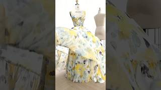 Making a corset print chiffon long dress for prom wedding… sewing fashion dress gown diydress [upl. by Ecerahs617]