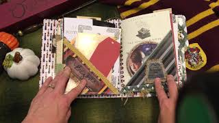 Harry Potter Junk Journal Flip Through Hogwarts Travelers Notebook [upl. by Ostap]