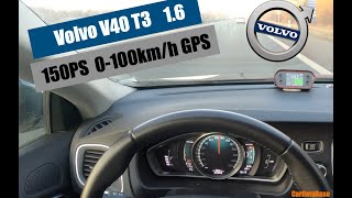 Volvo V40 T3 acceleration 0100kmh 16 150PS [upl. by Nosemaj]