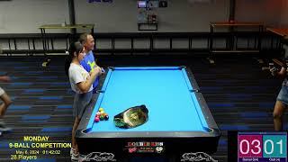 Monday 9 Ball Handicap Tournament  060524 [upl. by Melvena134]