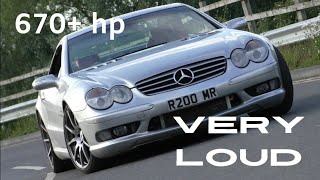 SL55 AMG sound check with race headers VERY LOUD [upl. by Einapets]