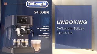 UNBOXING  DeLonghi Stilosa EC230BK Espresso Coffee Machine [upl. by Besse]