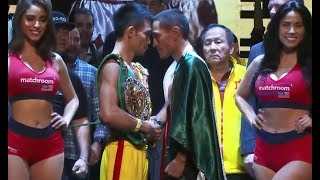 HEADS IN  ITS ON  SRISAKET SOR RUNGVISAI v JUAN FRANCISCO ESTRADA  OFFICIAL WEIGH IN FROM LA [upl. by Scherle]