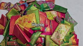 Latest kanchipuram semi Pattu sarees with wholesale rates single courier available srivastralay [upl. by Nylasoj]