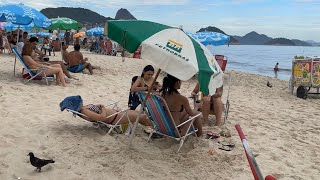 🇧🇷 Hot day at Copacabana beach Brazil  beach walk 4k [upl. by Solberg]