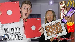 10000 CALORIE CHALLENGE WITH MY GIRLFRIEND bad idea [upl. by Notlil]