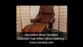 Stressless Reno Brown Royalin Leather Free Inside Delivery amp Setup at Unwindcom [upl. by Ynej362]