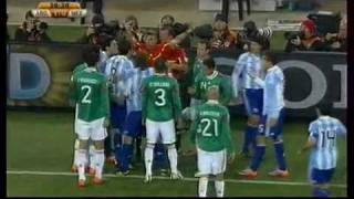 Argentina Vs Mexico 10 goal Tevez offside [upl. by Nierman]