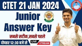 CTET 21 JAN ANSWER KEY 2024  सबसे सटीक सबसे पहले  CTET JUNIOR Answer key amp Analysis 2024 [upl. by Dammahom]