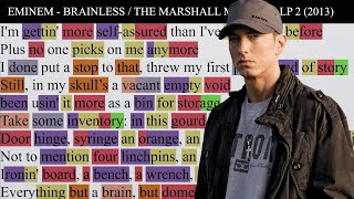 Eminem  Brainless Rhyme Scheme Highlighted [upl. by Fransen]