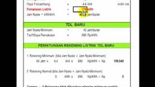 Hitung Tagihan Listrik PLN tarif R2 4400 VA sesuai TDL 2010 [upl. by Peoples517]