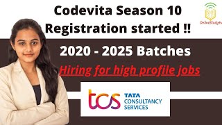 TCS Codevita Season 10 Registration StartedBatch 2020 to 2025 TCS Digital TCS Ninja Salary 8LPA [upl. by Eibor195]