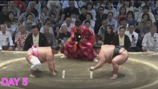 Day 5  URA vs TAKAKEISHO  Nagoya Grand Sumo Tournament [upl. by Leynwad]