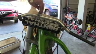 2000 KX125 Part 13  Replacing Bars Grips Levers Etc [upl. by Esya]