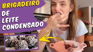 BRIGADEIRO DE ENROLAR COM LEITE CONDENSADO FAKE  SOBREMESA DE CHOCOLATE [upl. by Gundry265]