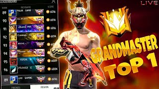 New Grandmaster Top 1 Push V Badge Lobby ❤ FF LIVE ✌ Free Fire LIVE ff freefire tondegamer [upl. by Otir]