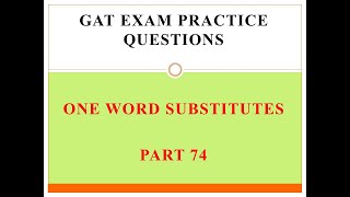 GAT Exam Practice Question Part 74 [upl. by Richia]