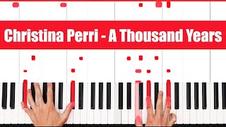 A Thousand Years Christina Perri Piano Tutorial full Song [upl. by Cirdet]