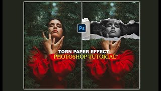 Torn Paper Effect  Photoshop Tutorial  3 Minutes Tutorial [upl. by Eelirem]