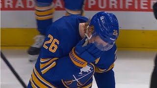 Rasmus Dahlin Leaves Game After Receiving High Hit From JT Miller [upl. by Murdock430]