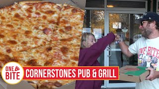 Barstool Pizza Review  Cornerstones Pub amp Grill Carver MA presented by Morgan amp Morgan [upl. by Tremaine]