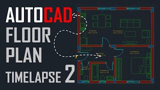 AutoCAD Floor Plan  Timelapse  Part 2 [upl. by Romeyn]