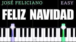 Feliz Navidad  EASY Piano Tutorial [upl. by Akimot]